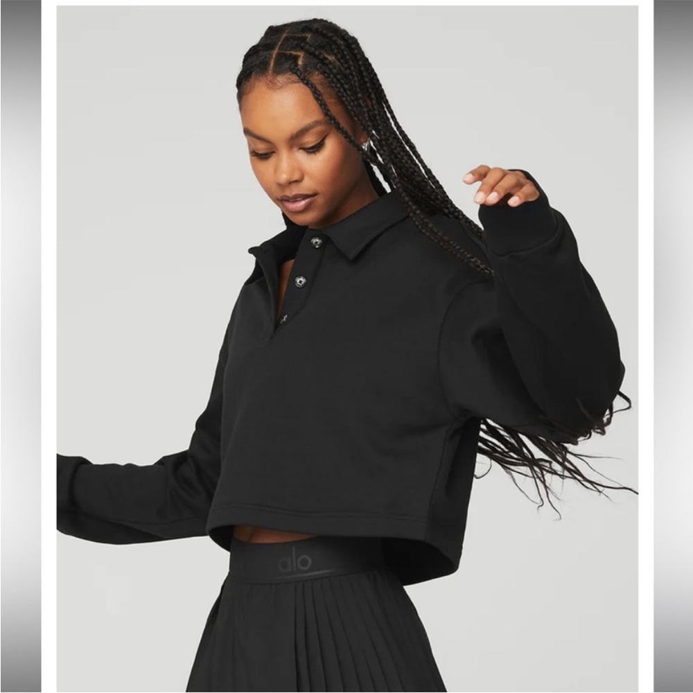ALO yoga new without tags black long sleeve cropped shirt
